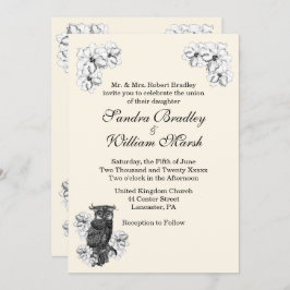 Whoo's Getting Married Cream Wedding Invitation Einladung