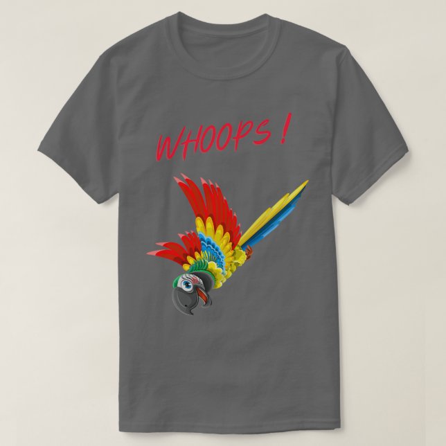 WHOPS Funny Parrot Design T-Shirt (Design vorne)