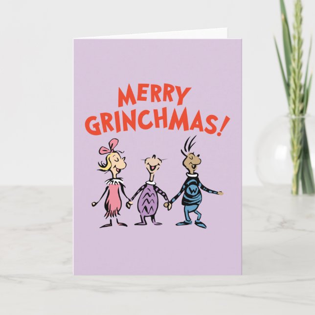 Whos Holding Hands Merry Grinchmas Karte (Vorderseite)