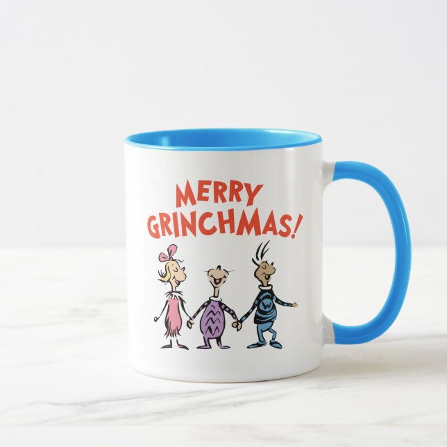 Whos Holding Hands Merry Grinchmas Tasse (Rechts)