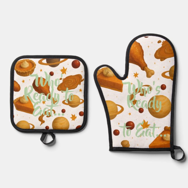 Who's Ready oven mitts set (Vorderseite)