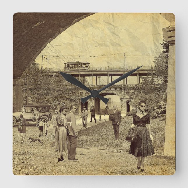 Who's that girl? quadratische wanduhr (Vorderseite)