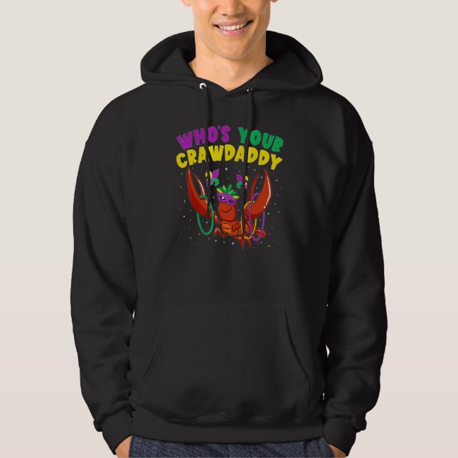 Who's Your Crawdaddy Crawfish Jester Beads  Mardi  Hoodie (Vorderseite)