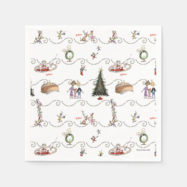 Whoville Christmas Garland Celebration Serviette (Vorderseite)