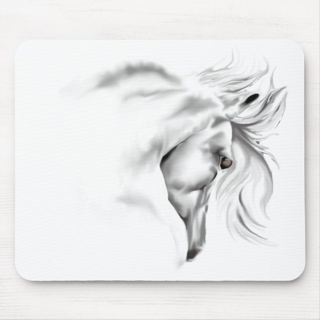 Whte Pferdekopf Mousepad (Vorne)