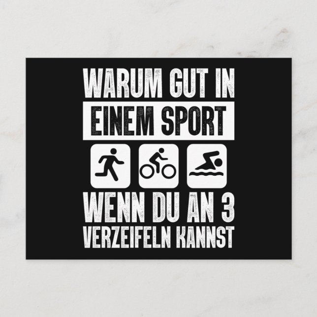 Why Be Good At One Sport Triathlon Postkarte (Vorderseite)