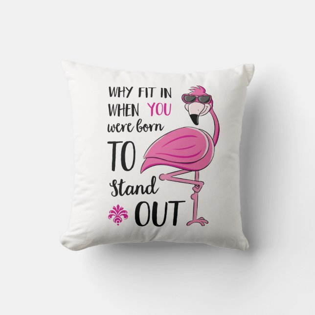 Why Fit In Flamingo Pillow Kissen (Vorderseite)