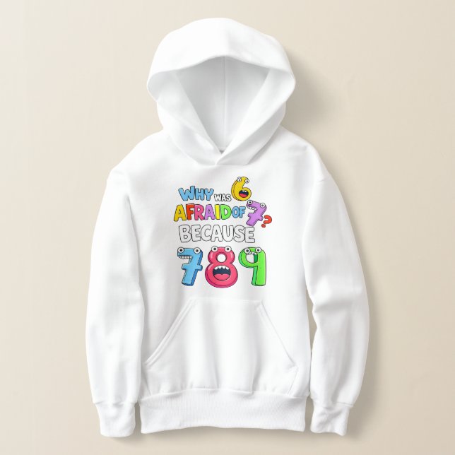 Why Was 6 Afraid of 7 Funny Math Hoodie (Ablage )
