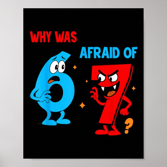 Why Was 6 Afraid Of 7 Funny Six Seven Meme Gen Alp Poster (Vorne)