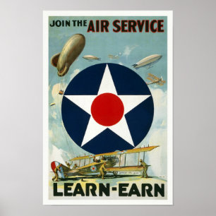 WI Air Service, 1917. Vintag Poster