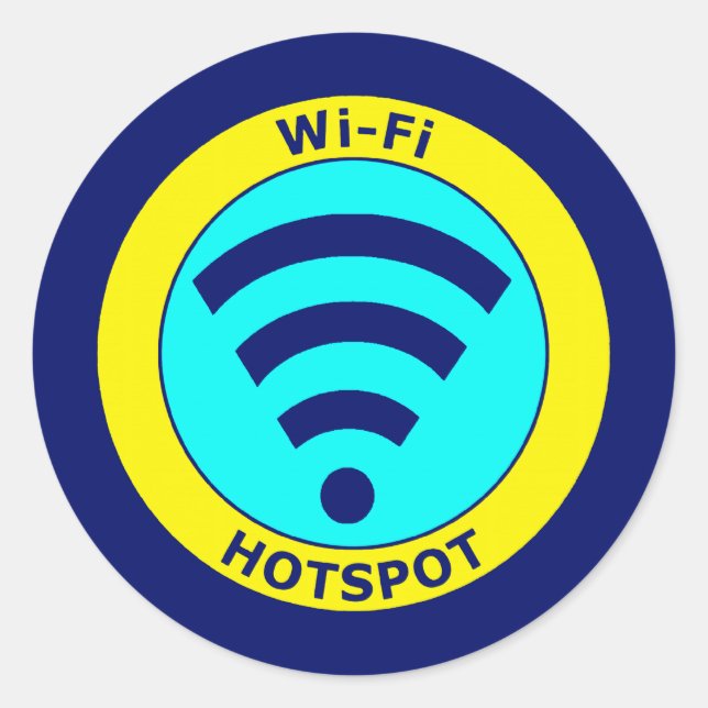 Wi-Fi Hotspot Runder Aufkleber (Vorderseite)
