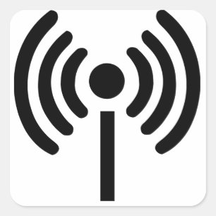 Wi-Fi-Symbol Quadratischer Aufkleber