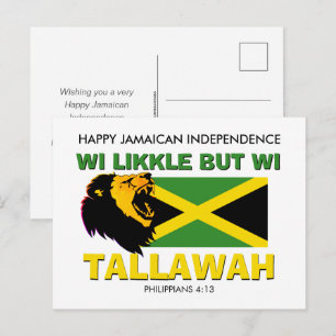 WI LIKKLE ABER WI TALLAWAH Jamaika Unabhängigkeit Feiertagspostkarte