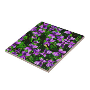 WI Staat Blume Holz Violet Mosaikfliese Fliese