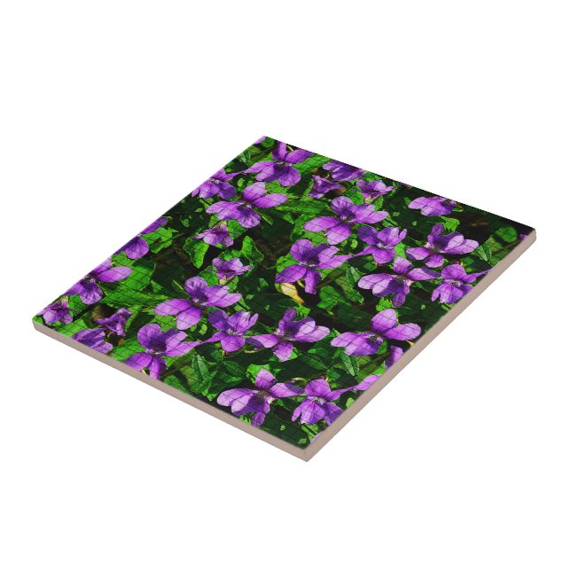 WI Staat Blume Holz Violet Mosaikfliese Fliese (Seite)