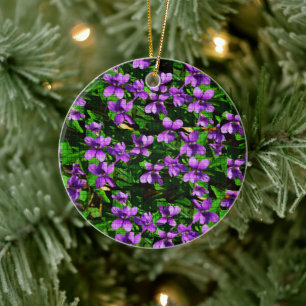 WI Staat Blume Wood Violet Mosaik Keramikornament
