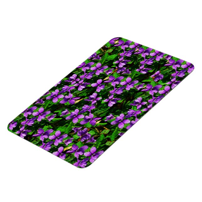 WI Staat Blume Wood Violet Mosaik Muster Magnet (Linke Seite)