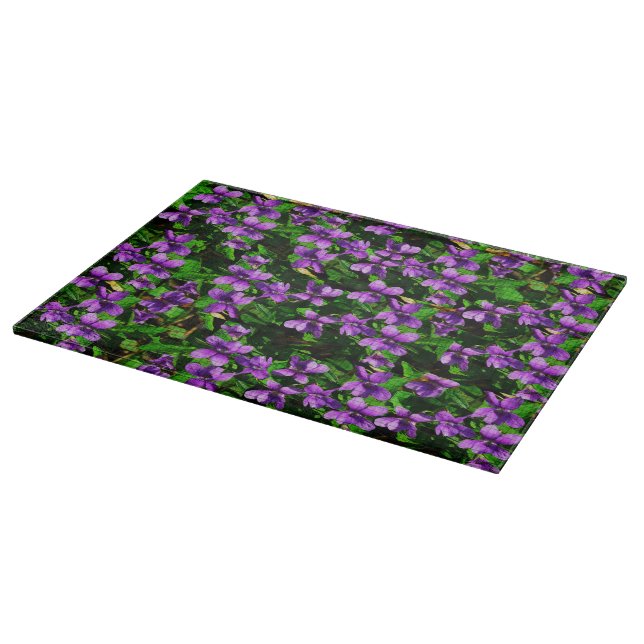 WI Staat Blume Wood Violet Mosaik Muster Schneidebrett (Ecke)