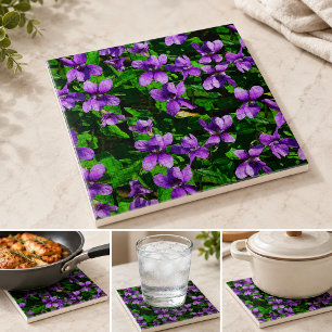 WI Staatsblume Holz-Veilchen-Mosaikfliese Fliese