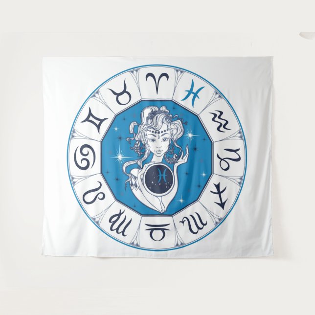 Wicca Astrologie Wandteppich (Vorderseite (Horizontal))