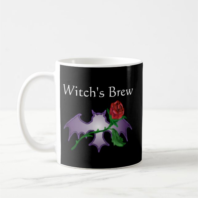 Wicca der Brew der Hexe Schläger-Rosen-Schwarzes Kaffeetasse (Links)