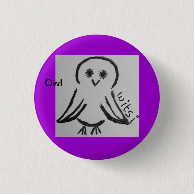 wicca kids owl button (Vorderseite)