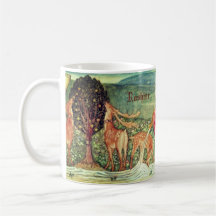 Wicca Pagan Stag Deg über die gesamte Kunstdrucker