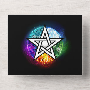 Wicca-Pentagramm All In One Einladung