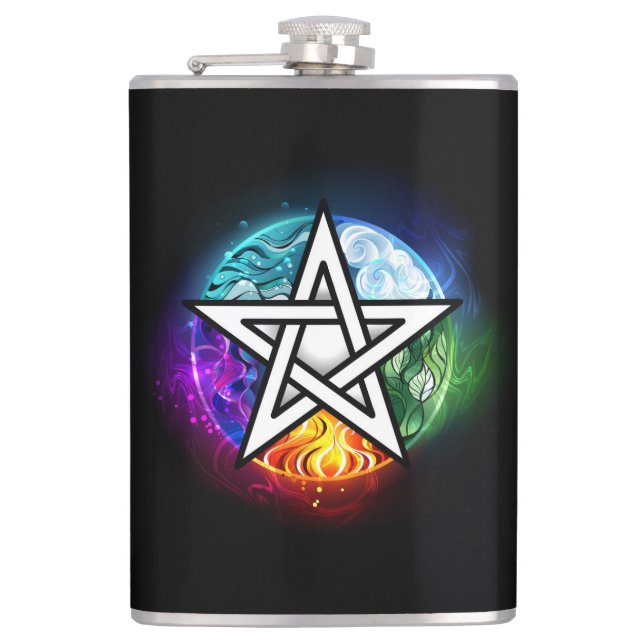 Wicca-Pentagramm Flachmann (Vorderseite)
