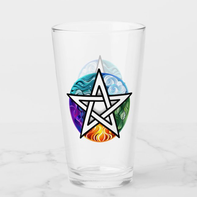 Wicca-Pentagramm Glas (Vorderseite)