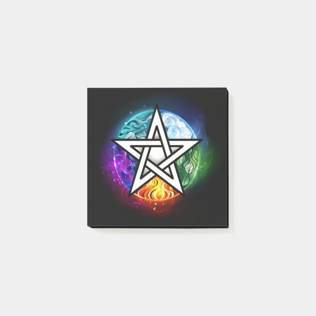 Wicca-Pentagramm Post-it Klebezettel (Vorderseite)