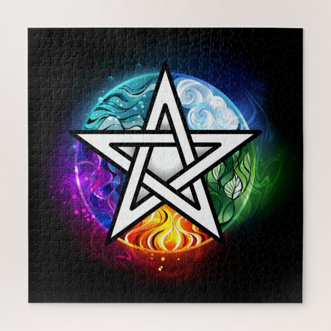 Wicca-Pentagramm Puzzle (Vertikal)
