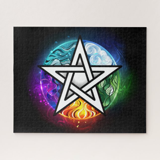 Wicca-Pentagramm Puzzle (Horizontal)