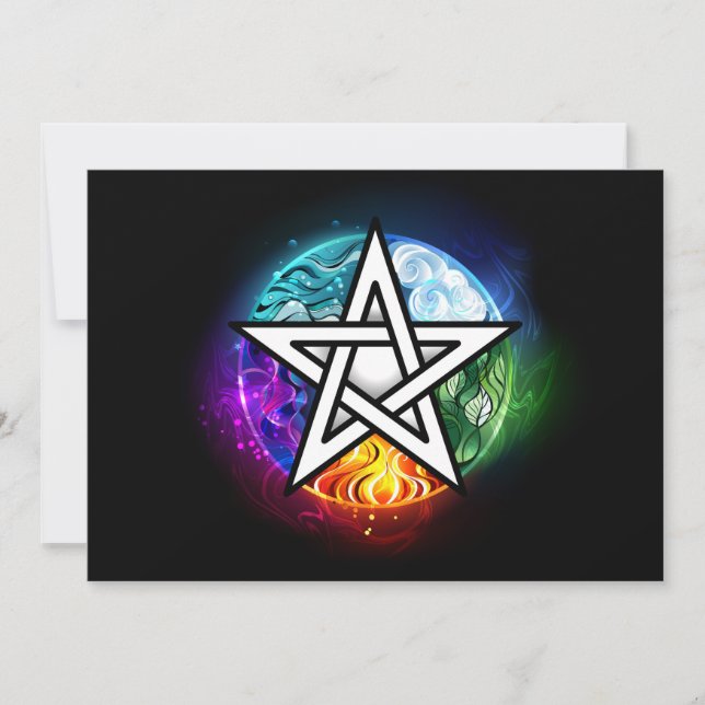 Wicca-Pentagramm Save The Date (Vorderseite)