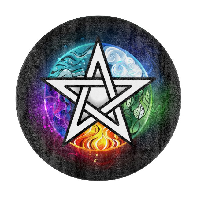 Wicca-Pentagramm Schneidebrett (Vorderseite)