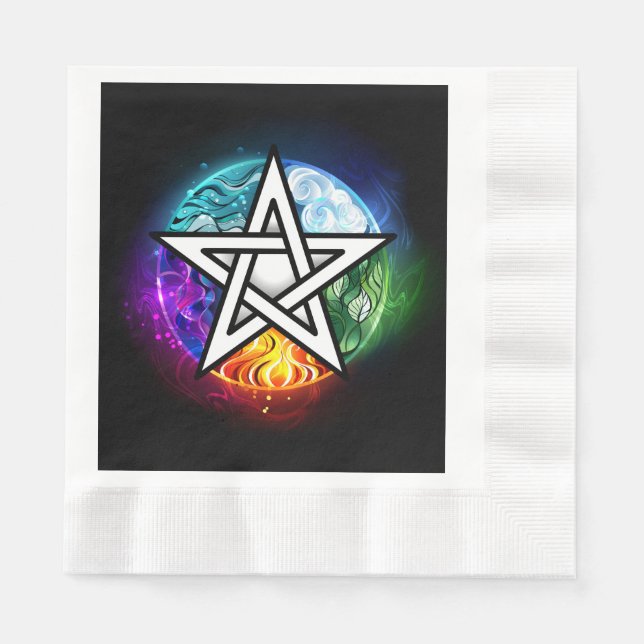 Wicca-Pentagramm Serviette (Vorderseite)
