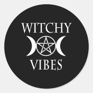 Wicca Pentagramm Triple Moon Goddess Witchy S Runder Aufkleber