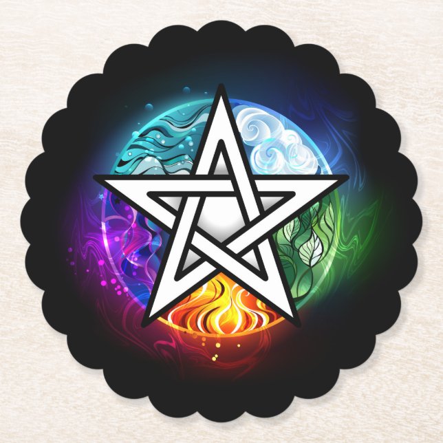 Wicca-Pentagramm Untersetzer (Vorderseite)