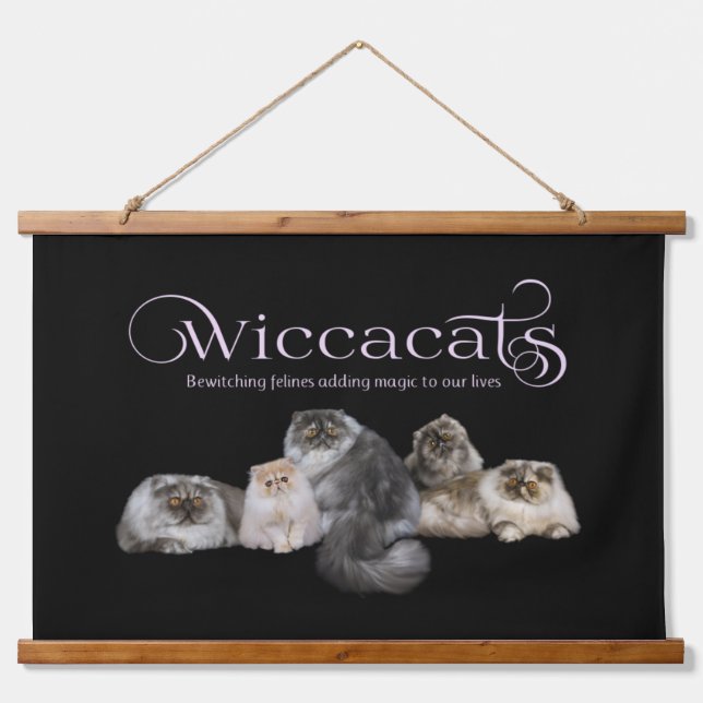 WiccaCats Tapestry Wandteppich Mit Holzrahmen (Vorne)