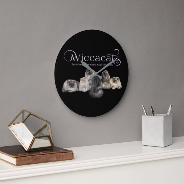 WiccaCats Wall Clock Große Wanduhr (Büro)
