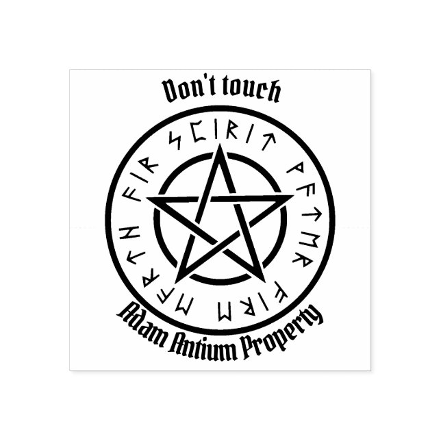 Wiccan Black Pentagramm Gummistempel (Prägung)