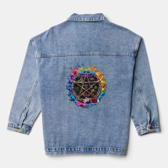 Wiccan Goddess Denim Jean Jacket Jeansjacke (Rückseite)