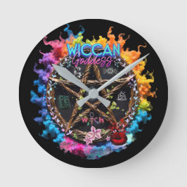 Wiccan Goddess Runde Wanduhr