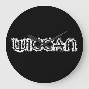 wiccan große wanduhr