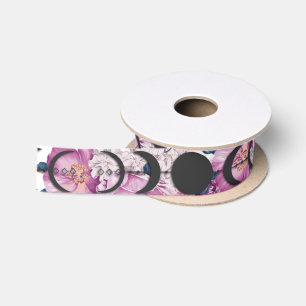 Wiccan Handfasting Pink Rose Moon Phase Satinband
