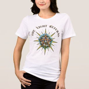 Wiccan Imbolc Sunshine Snowropp Pentagramm Tri-Blend Shirt