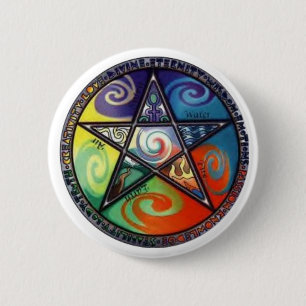 Wiccan Pentagram Button