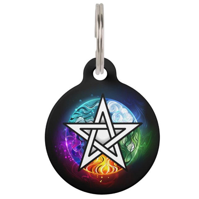 Wiccan pentagram haustiermarke (Vorderseite)