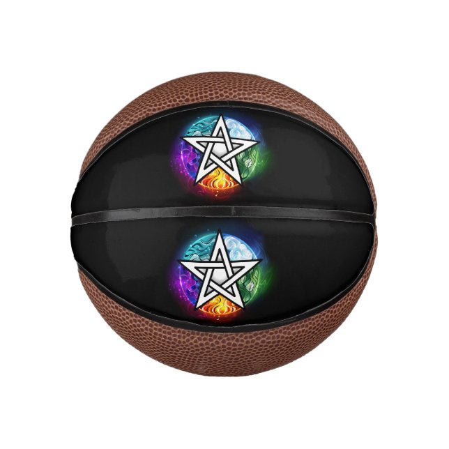 Wiccan pentagram mini basketball (Vorderseite)