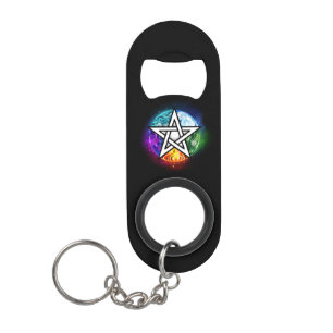 Wiccan pentagram mini flaschenöffner